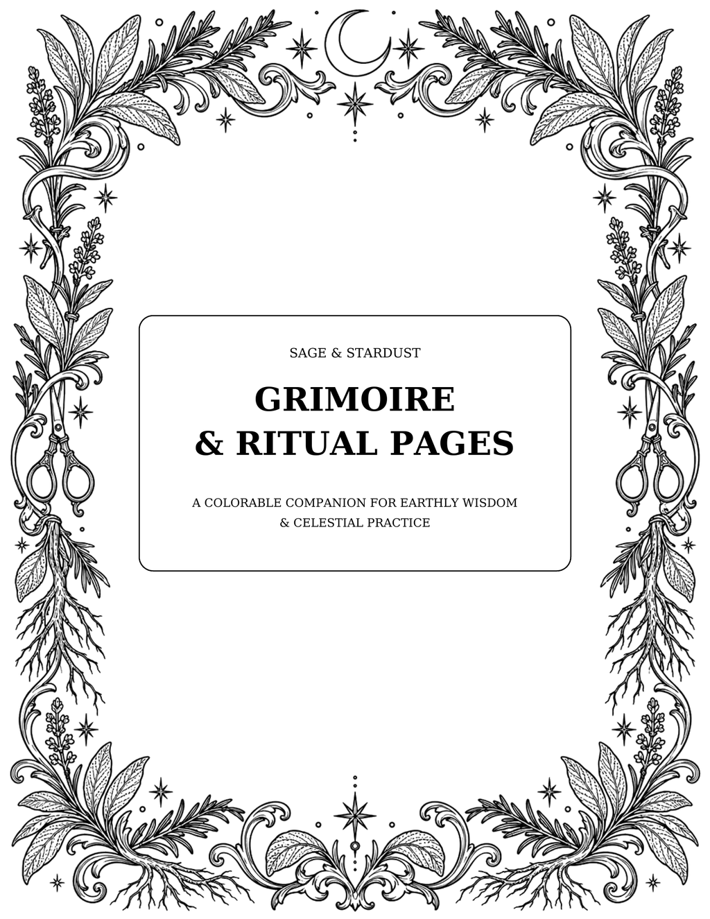 Sage & Stardust Grimoire Coloring Book (Digital Download)