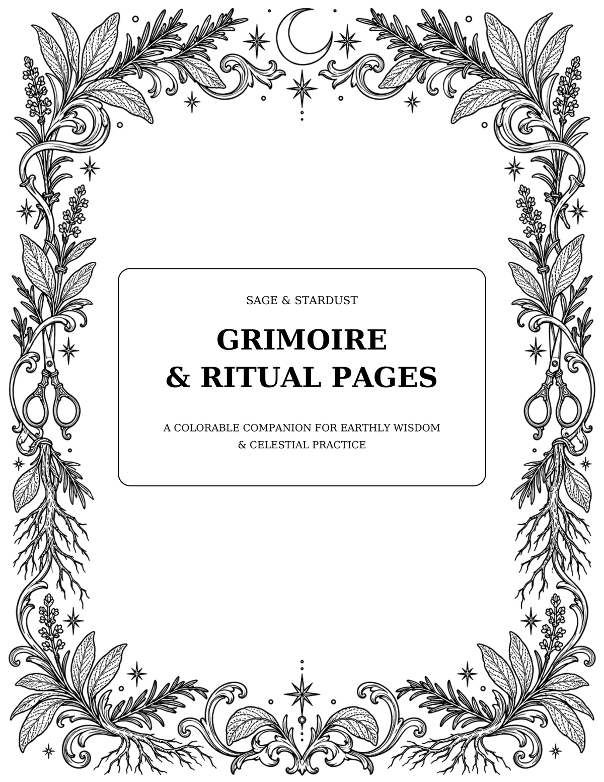 Sage & Stardust Grimoire Coloring Book (Digital Download)