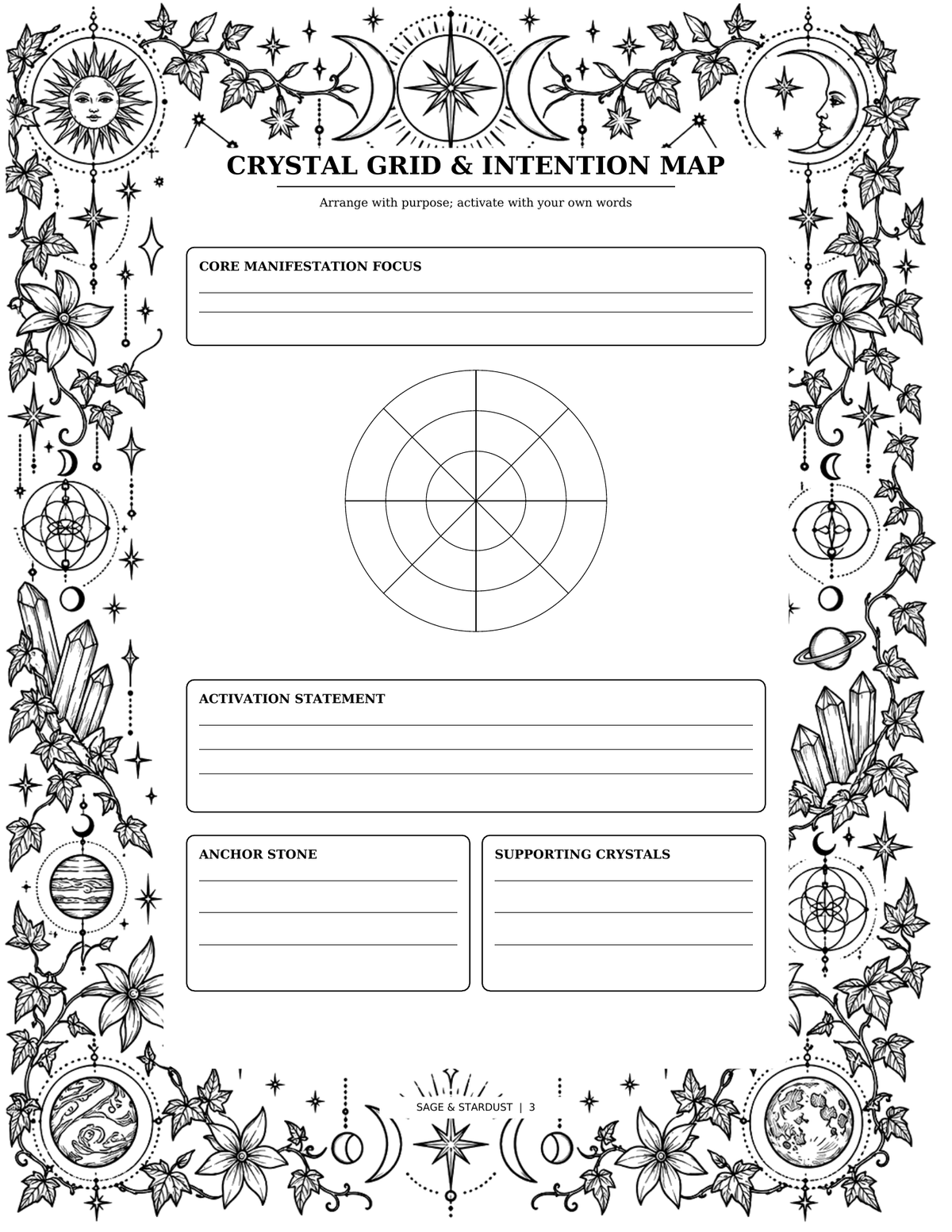 Sage & Stardust Grimoire Coloring Book (Digital Download)
