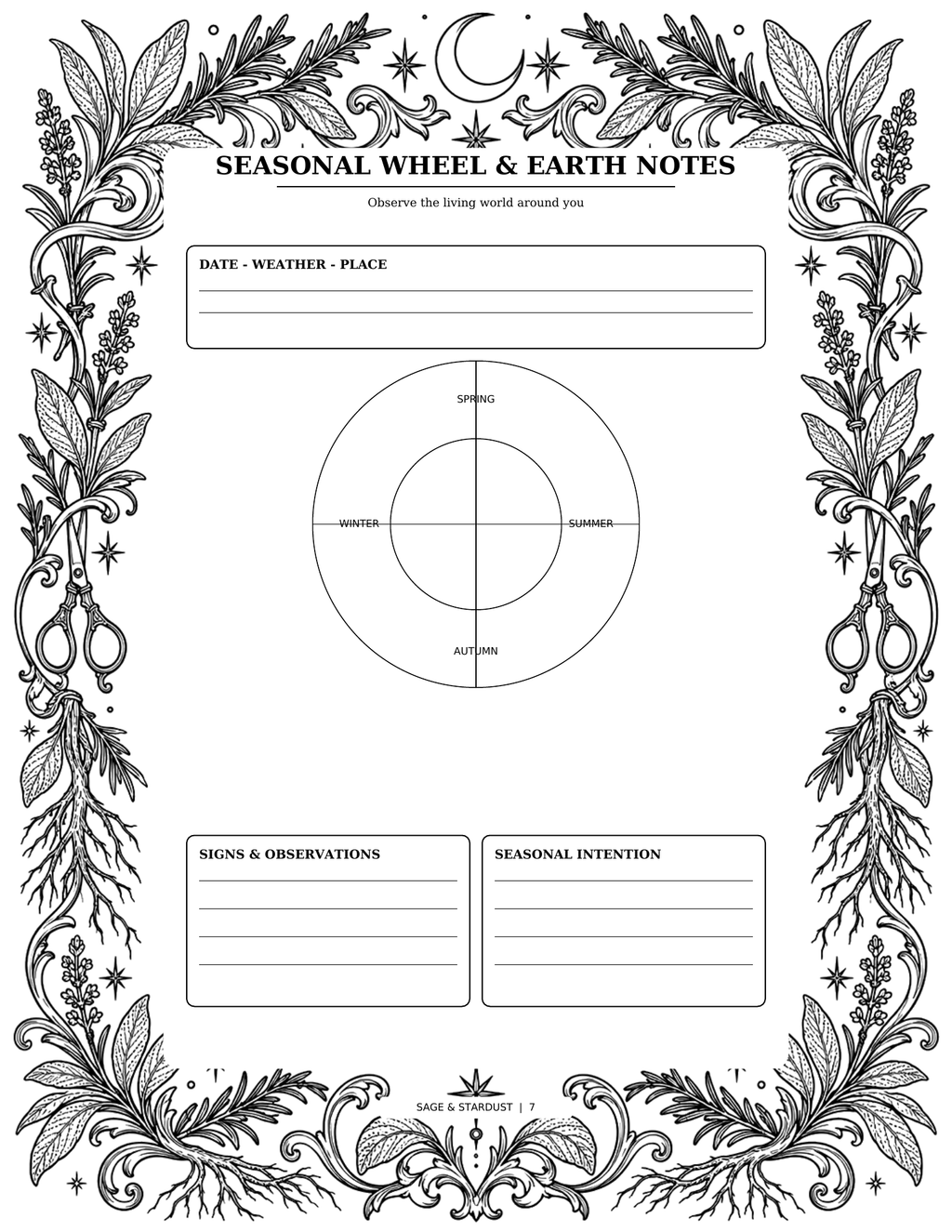 Sage & Stardust Grimoire Coloring Book (Digital Download)
