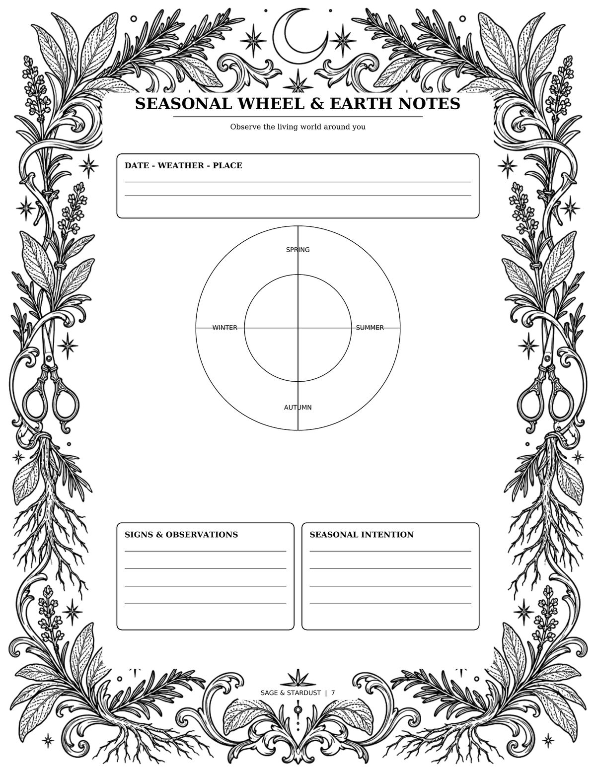 Sage & Stardust Grimoire Coloring Book (Digital Download)