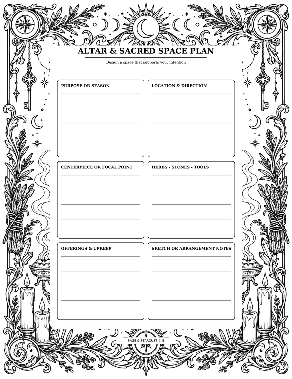 Sage & Stardust Grimoire Coloring Book (Digital Download)
