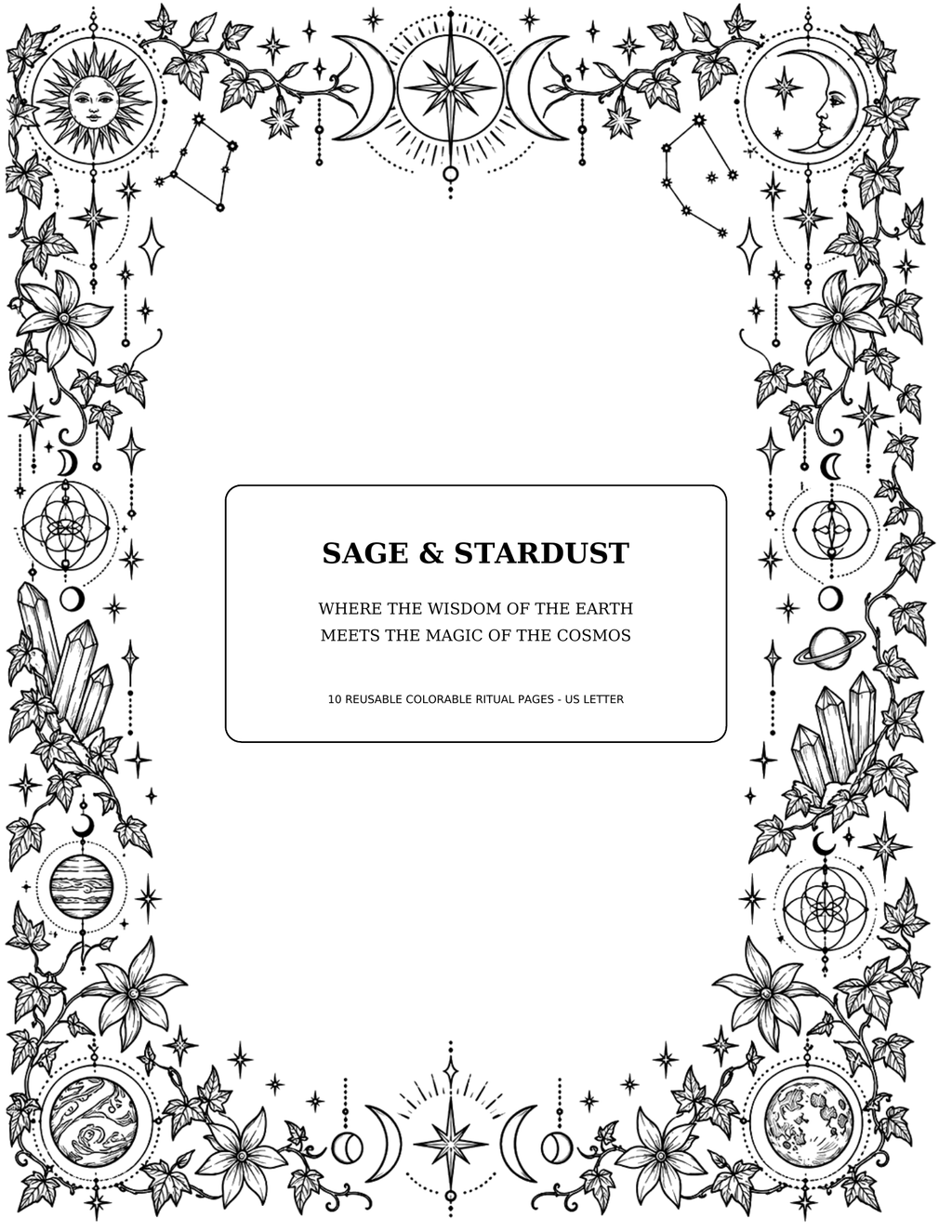 Sage & Stardust Grimoire Coloring Book (Digital Download)