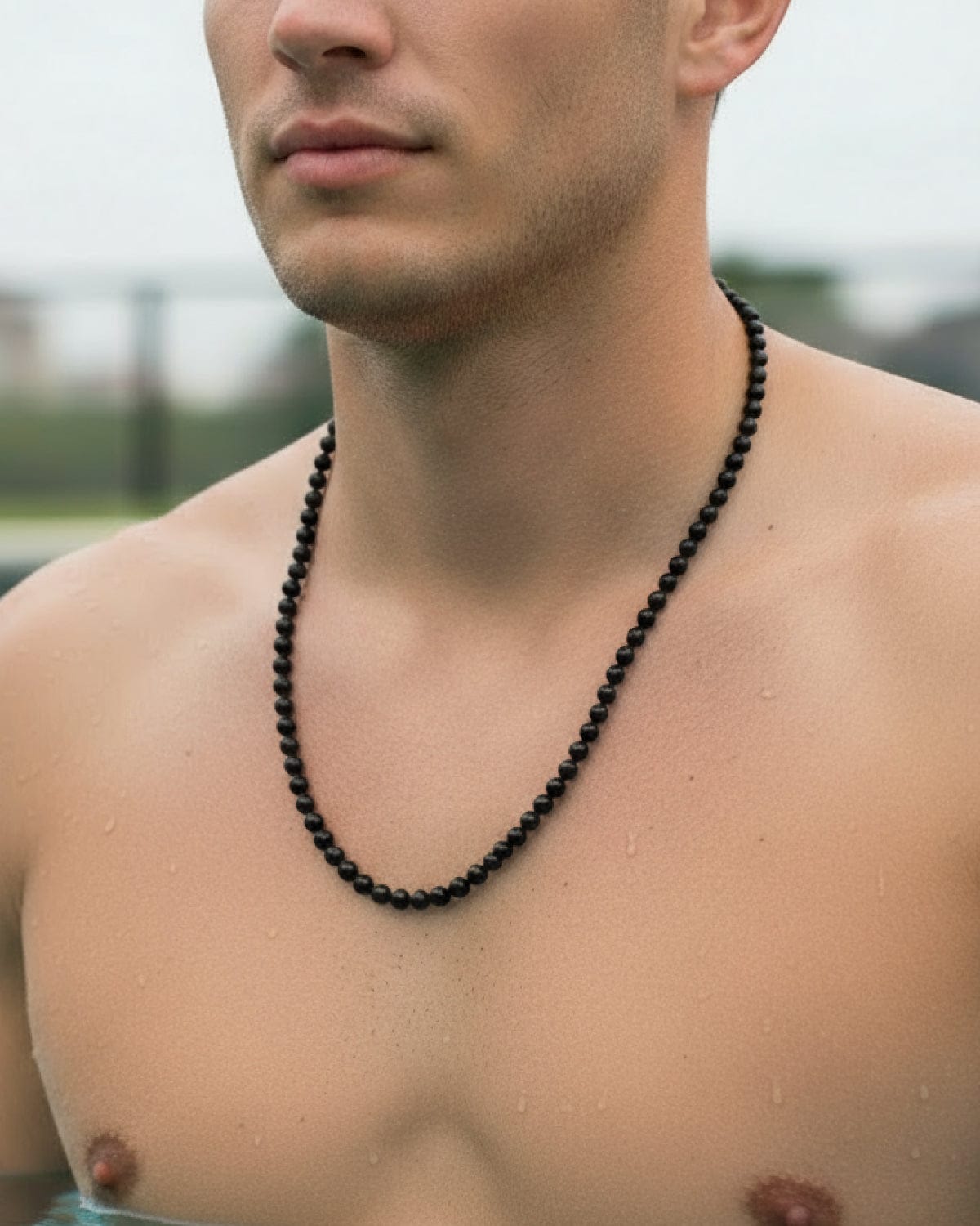 Black Tourmaline Beaded Necklace