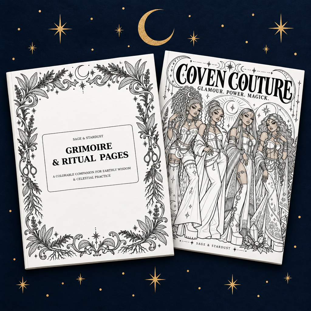 Grimoire & Ritual Pages and Coven Couture coloring book bundle